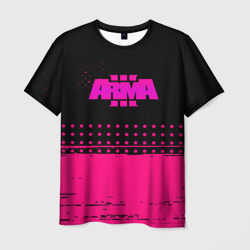 Мужская футболка 3D ARMA розовая геометрия