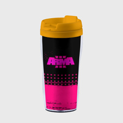 Термокружка-непроливайка ARMA розовая геометрия