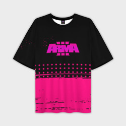Мужская футболка oversize 3D ARMA розовая геометрия