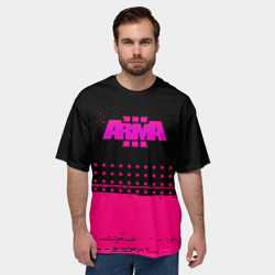 Мужская футболка oversize 3D ARMA розовая геометрия - фото 2