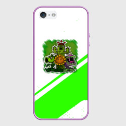 Чехол для iPhone 5/5S матовый Plants vs Zombies geometry