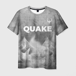 Мужская футболка 3D Quake - grey gradient посередине