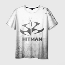 Мужская футболка 3D Hitman - white gradient