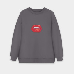 Женский свитшот oversize без начеса хлопок Томные губки