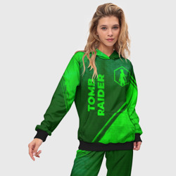 Женский костюм с толстовкой 3D Tomb Raider - green gradient вертикально - фото 2