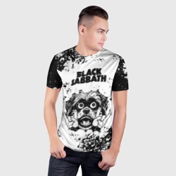 Мужская футболка 3D Slim Black Sabbath - рок пес - фото 2