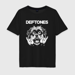 Мужская футболка хлопок Oversize Deftones rock dog