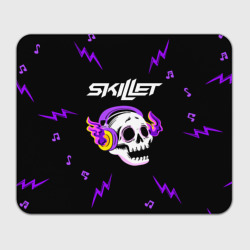 Прямоугольный коврик для мышки Skillet неоновый череп