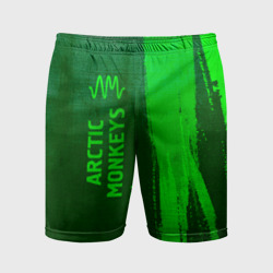 Мужские шорты спортивные Arctic Monkeys - green gradient по-вертикали