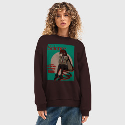 Женский свитшот oversize без начеса хлопок Курису Макисэ наука - Врата Штейна - фото 2