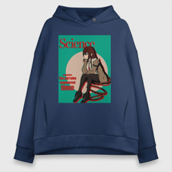 Женское худи Oversize хлопок Курису Макисэ наука - Врата Штейна
