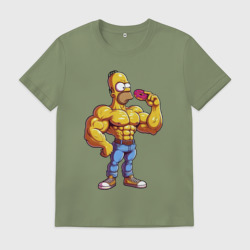 Мужская футболка хлопок Гомер культурист