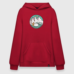 Худи SuperOversize хлопок Кораблик на волнах