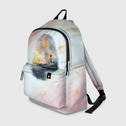 Рюкзак 3D Маяк у моря на закате в отпечатке пальца