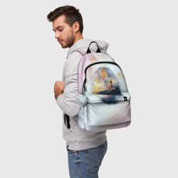 Рюкзак 3D Маяк у моря на закате в отпечатке пальца - фото 2