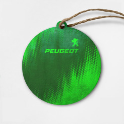 Деревянная игрушка круг Peugeot - green gradient посередине
