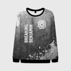 Мужской свитшот 3D Breaking Benjamin - grey gradient вертикально
