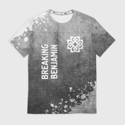 Мужская футболка 3D Breaking Benjamin - grey gradient вертикально