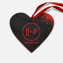Деревянная игрушка Сердце Twenty One Pilots - red gradient