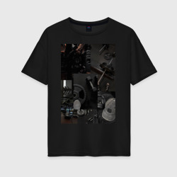 Женская футболка хлопок Oversize Спортзал эстетика