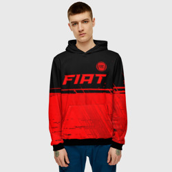 Мужская толстовка 3D Fiat - red gradient посередине - фото 2