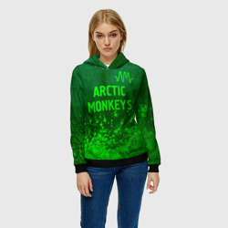 Женская толстовка 3D Arctic Monkeys - green gradient посередине - фото 2