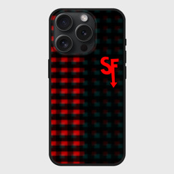 Чехол силиконовый для Apple iPhone 15 Pro матовый Sally face текстура глитч