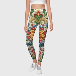 Леггинсы 3D Русские классические узоры и орнамент  - фото 2