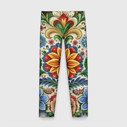 Детские леггинсы 3D Русские классические узоры и орнамент 