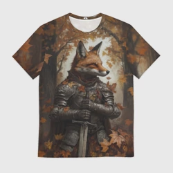 Мужская футболка 3D Рыцарь-лис