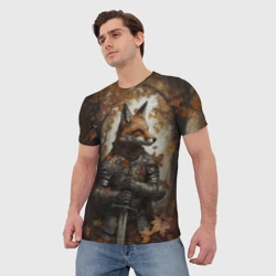 Мужская футболка 3D Рыцарь-лис - фото 2