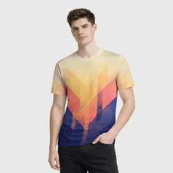 Мужская футболка 3D Abstract art - geometric shapes - фото 2
