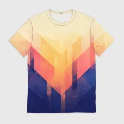 Мужская футболка 3D Abstract art - geometric shapes