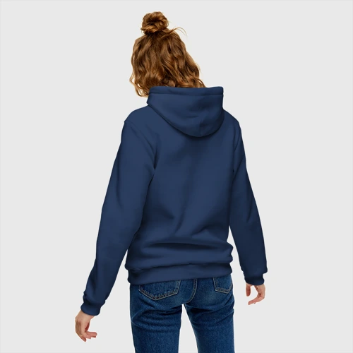 Женская толстовка хлопок с принтом Надпись: с нами Бог с 882 года, вид сзади #2