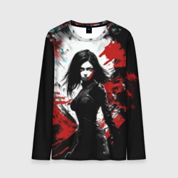 Мужской лонгслив 3D Девушка воин 