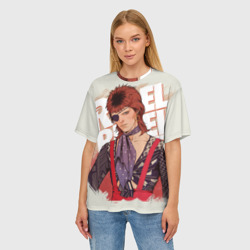 Женская футболка oversize 3D David Bowie Rebel - фото 2