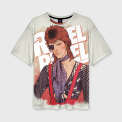 Женская футболка oversize 3D David Bowie Rebel