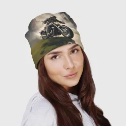Шапка 3D Скетч байкер - фото 2