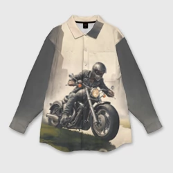 Женская рубашка oversize 3D Скетч байкер
