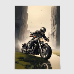 Постер Скетч байкер