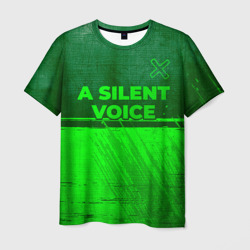 Мужская футболка 3D A Silent Voice - green gradient посередине