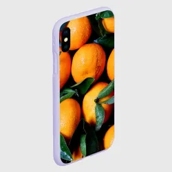 Чехол для iPhone XS Max матовый Гора мандаринов апельсинов и листьев на Новый год - фото 2