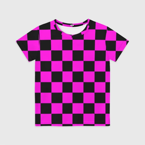 Детская футболка 3D с принтом Эмо шахматная клетка - неформальная мода, вид спереди #2
