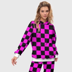 Женский костюм с толстовкой 3D Эмо шахматная клетка - неформальная мода - фото 2