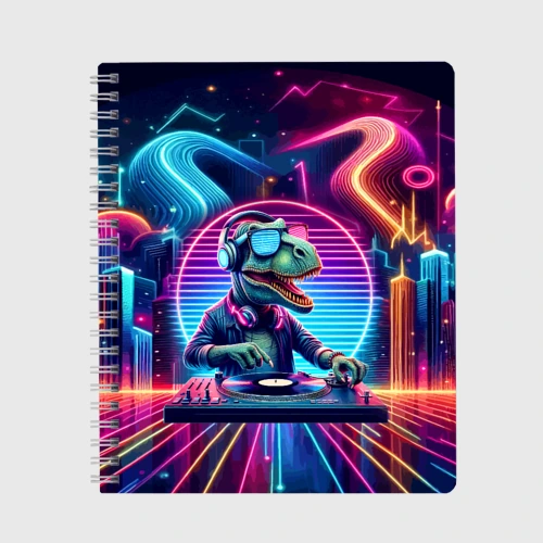 Тетрадь Dino DJ - neon glow