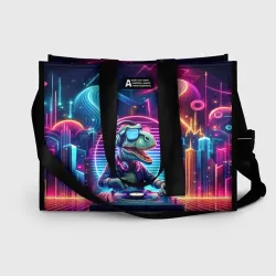 Сумка-шоппер 3D Dino DJ - neon glow