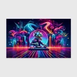 Бумага для упаковки 3D Dino DJ - neon glow