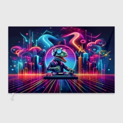Флаг 3D Dino DJ - neon glow
