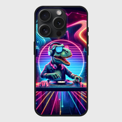 Чехол силиконовый для Apple iPhone 15 Pro матовый Dino DJ - neon glow
