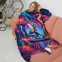 Плед с рукавами Dino DJ - neon glow - фото 2